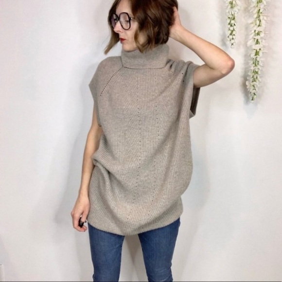 VINCE Cowl Neck Wool/Cashmere Sweater Dress Tunic Size M - Picture 3 of 9